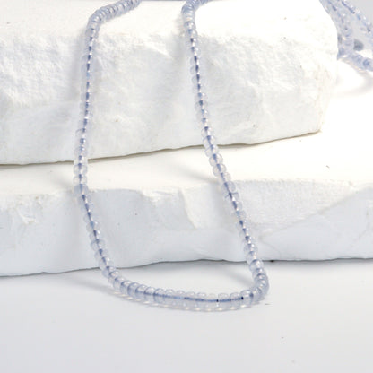 Natural Blue Chalcedony 3mm Smooth Rondelles Bead Strand