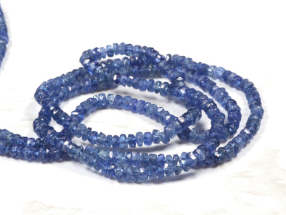 AA Royal Blue Sapphire 2.5mm Faceted Rondelles Bead Strand