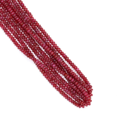 Red Ruby 2mm – 2.5mm Smooth Rondelles Bead Strand