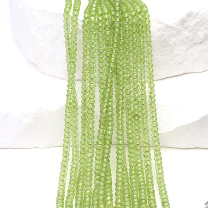 Green Peridot 2.5mm Faceted Rondelles Bead Strand