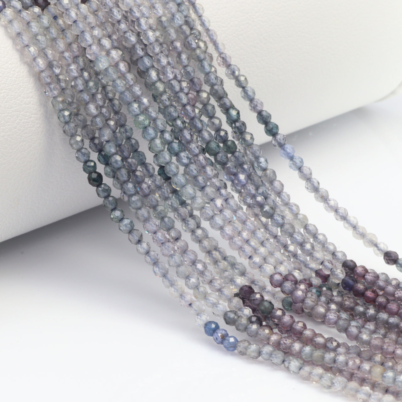 Ombre Blue Spinel 2mm Faceted Rounds