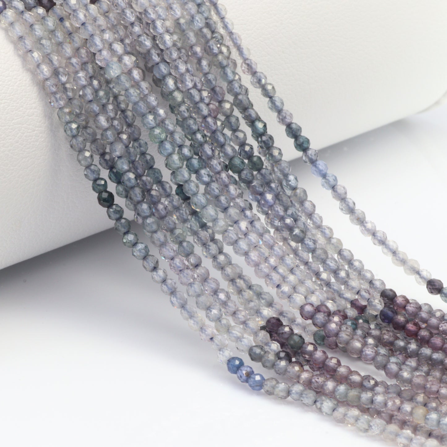 Ombre Blue Spinel 2mm Faceted Rounds
