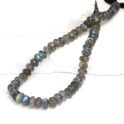 Blue Labradorite 7mm Faceted Rondelles