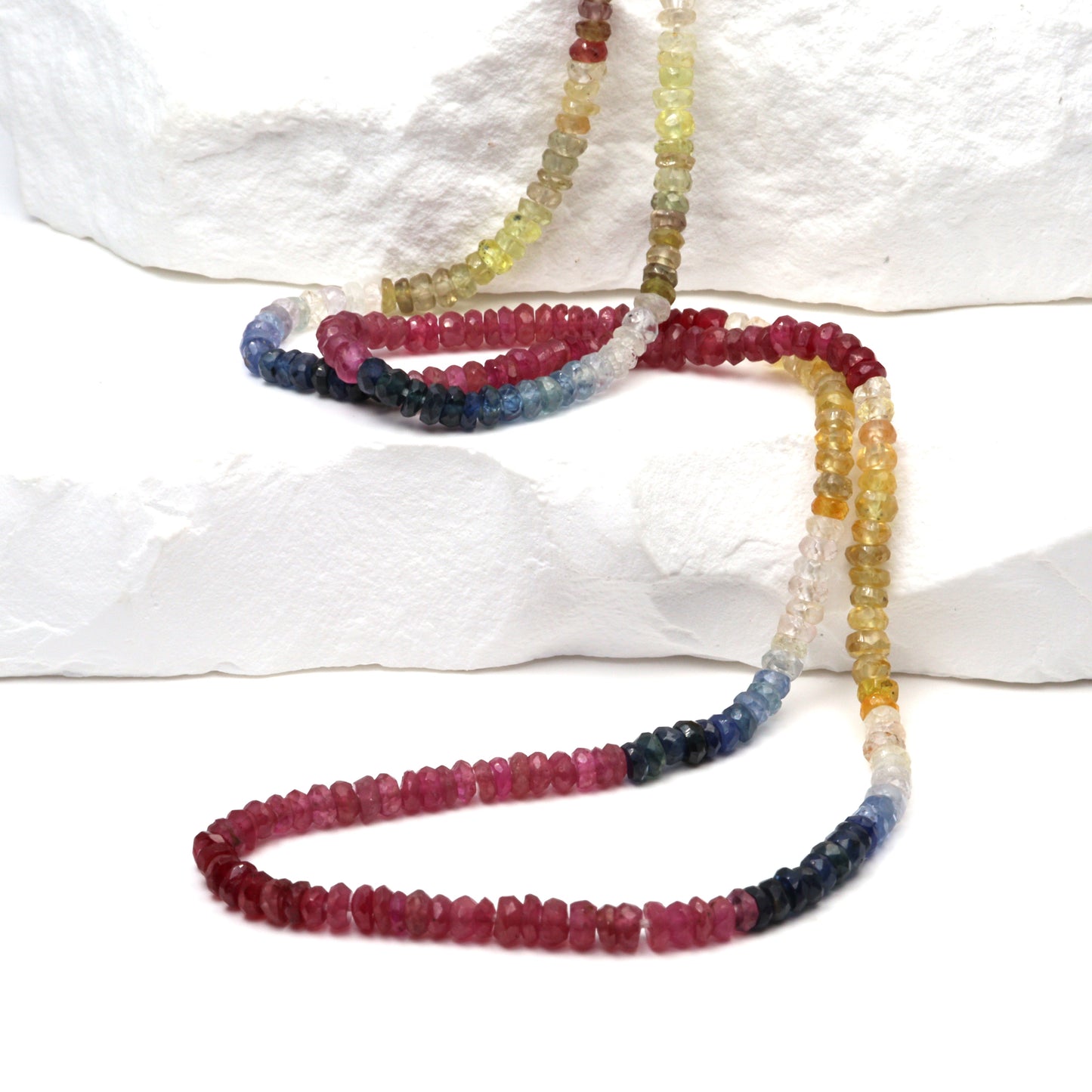 Multi Sapphire 3mm Faceted Rondelles