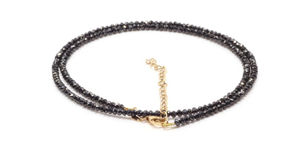 18k Black Diamond Bead Necklace (~16ct)