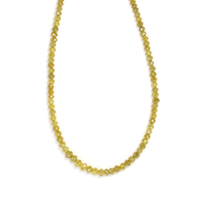 Yellow Diamond 2mm - 3mm Hand Faceted Rondelles Bead Strand