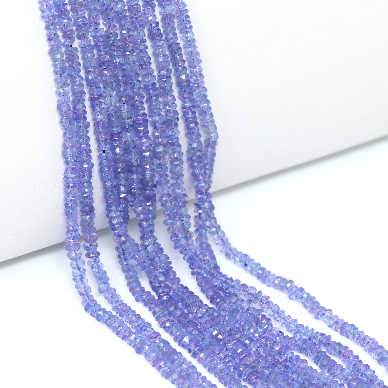 Blue Tanzanite 2.5mm – 3.5mm Hand Faceted Rondelles Bead Strand