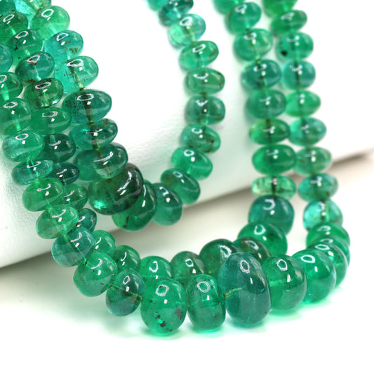 Green Emerald 4mm Smooth Rondelles
