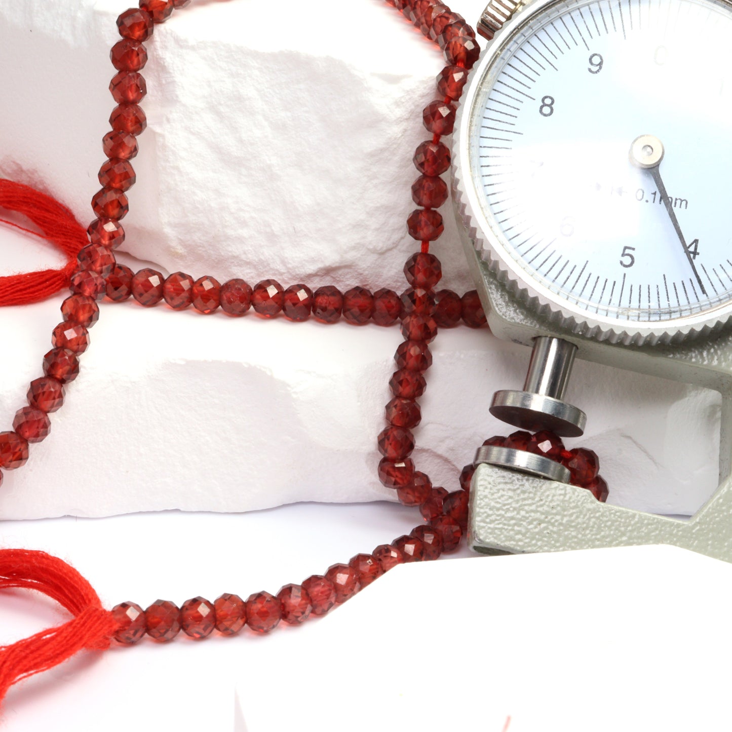 Red Garnet 4mm Faceted Rondelles Bead Strand