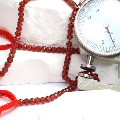 Red Garnet 4mm Faceted Rondelles Bead Strand