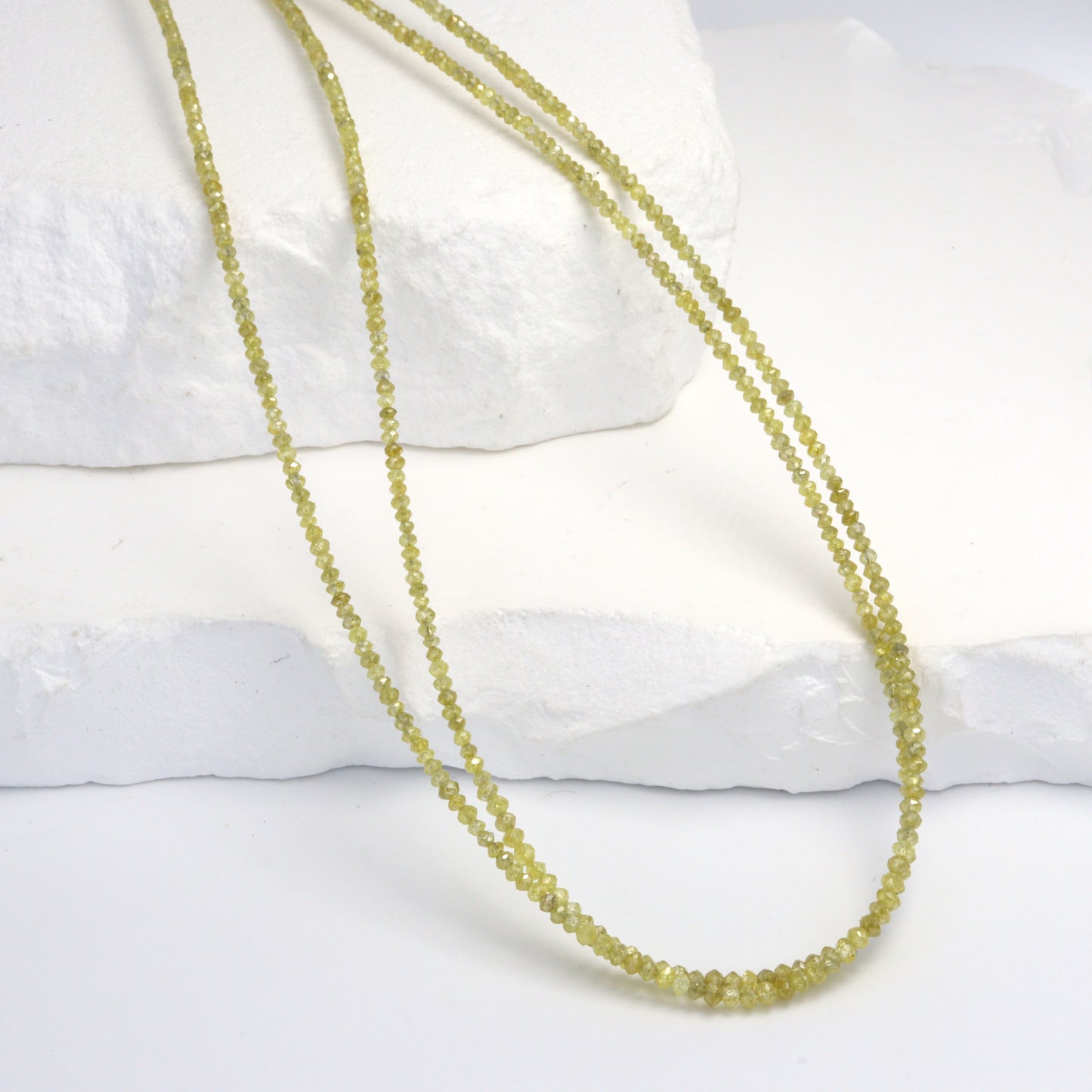 Yellow Diamond 2mm - 2.2mm Faceted Rondelles Bead Strand