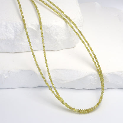 Yellow Diamond 2mm - 2.2mm Faceted Rondelles Bead Strand