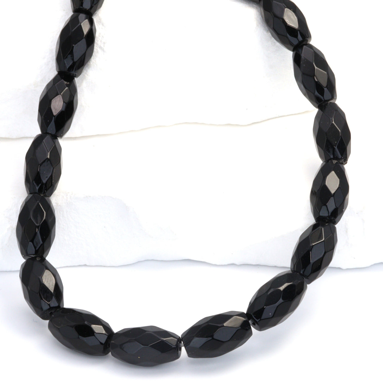 Black Onyx 14x8mm Faceted Ovals