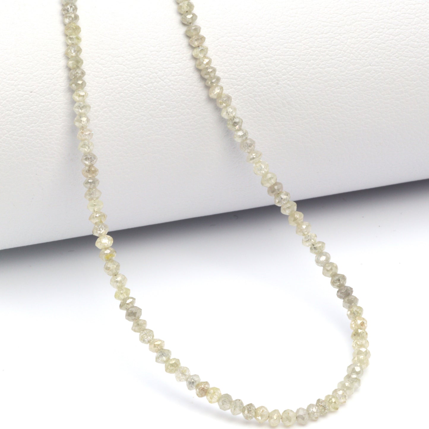 Gray Diamond 2mm - 2.5mm Hand Faceted Rondelles Bead Strand