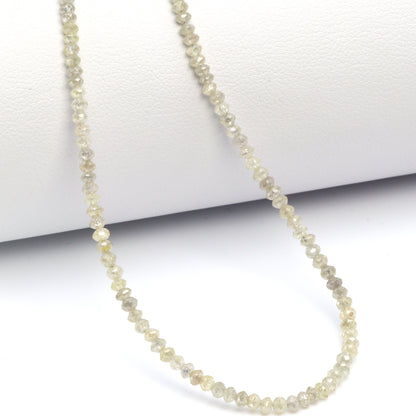 Gray Diamond 2mm - 2.5mm Hand Faceted Rondelles Bead Strand