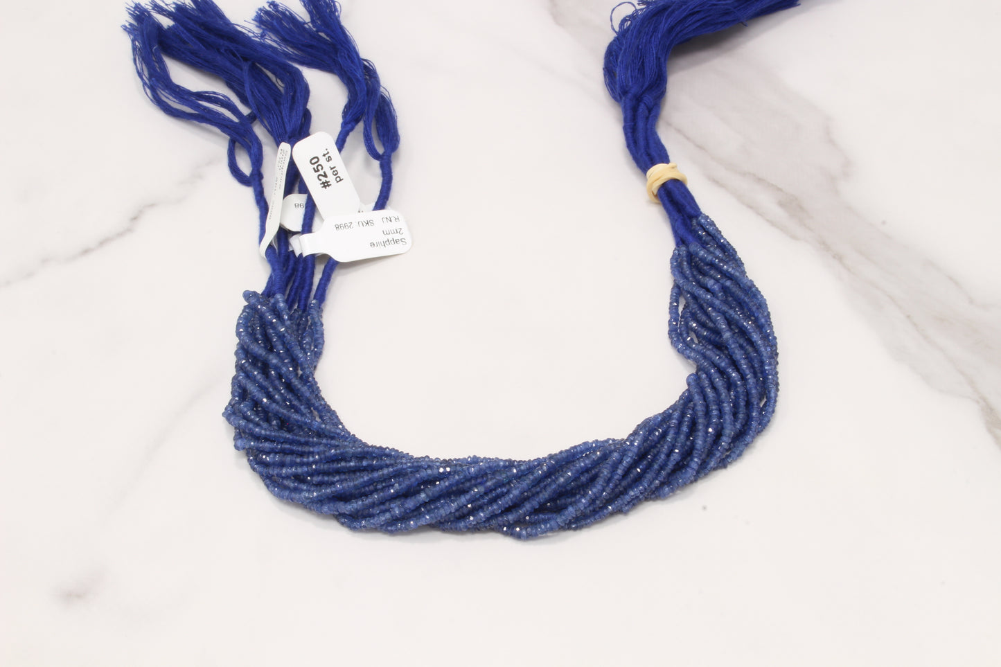 AAA Cornflower Blue Sapphire 2mm Hand Faceted Rondelles Bead Strand