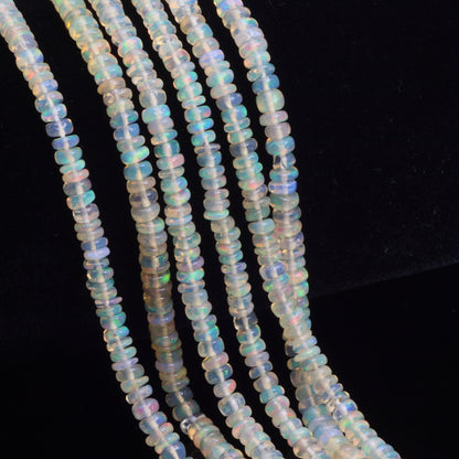 Warm White Ethiopian Opal 3.5mm Smooth Rondelles