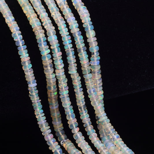 Warm White Ethiopian Opal 3.5mm Smooth Rondelles