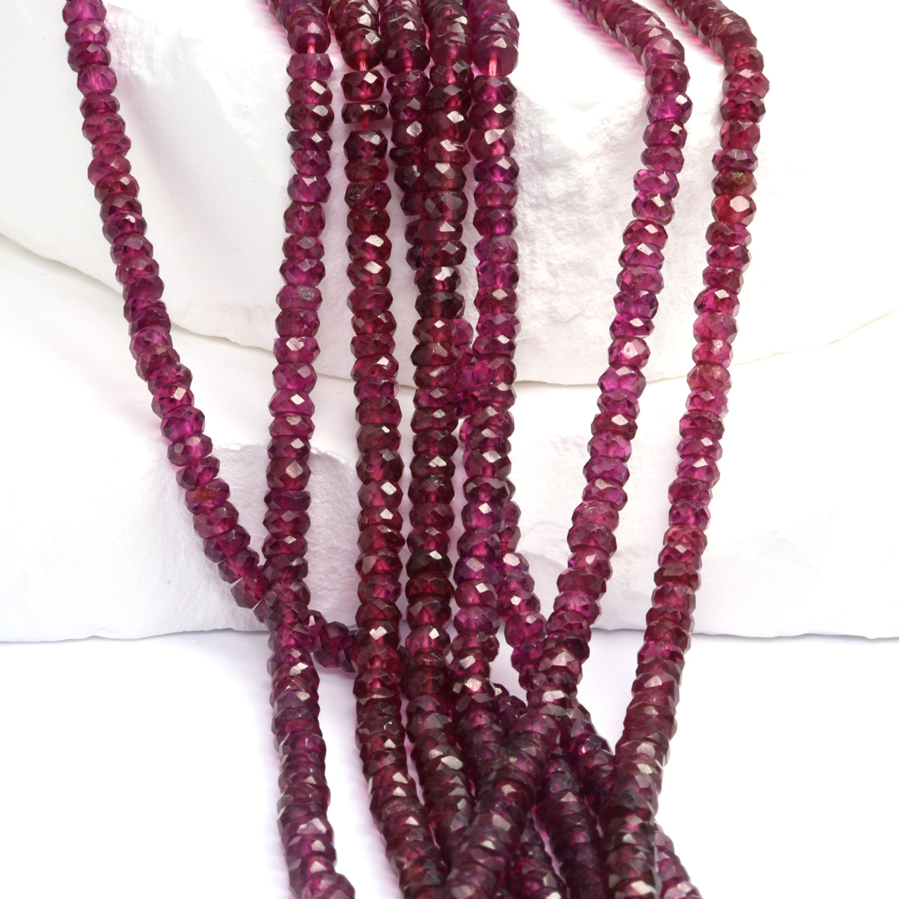 Rhodolite Garnet 4mm Faceted Rondelles