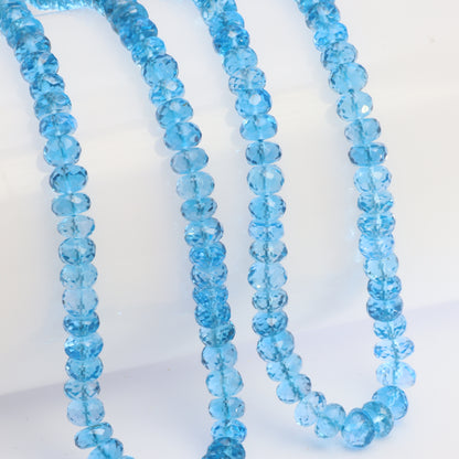 Swiss Blue Topaz 4mm Faceted Rondelles