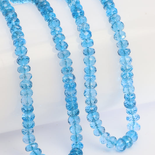 Swiss Blue Topaz 4mm Faceted Rondelles