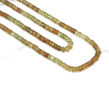 Ombre Green Apatite 4.5mm Faceted Rondelles