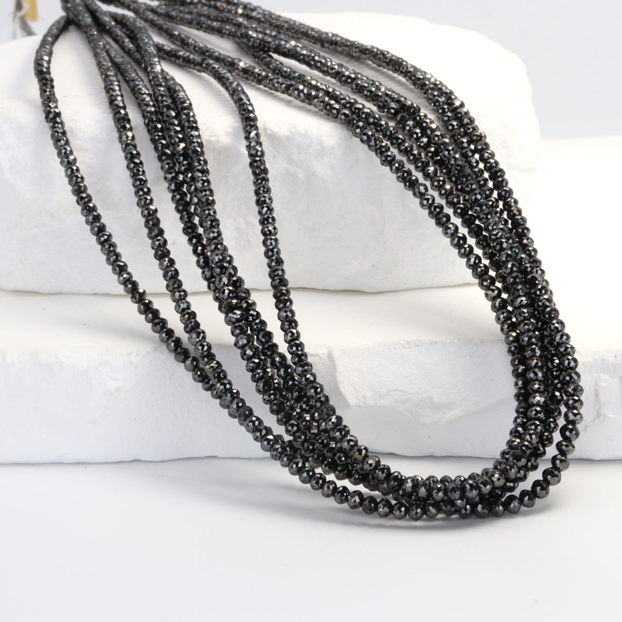 Black Diamond 2.4mm Faceted Rondelles