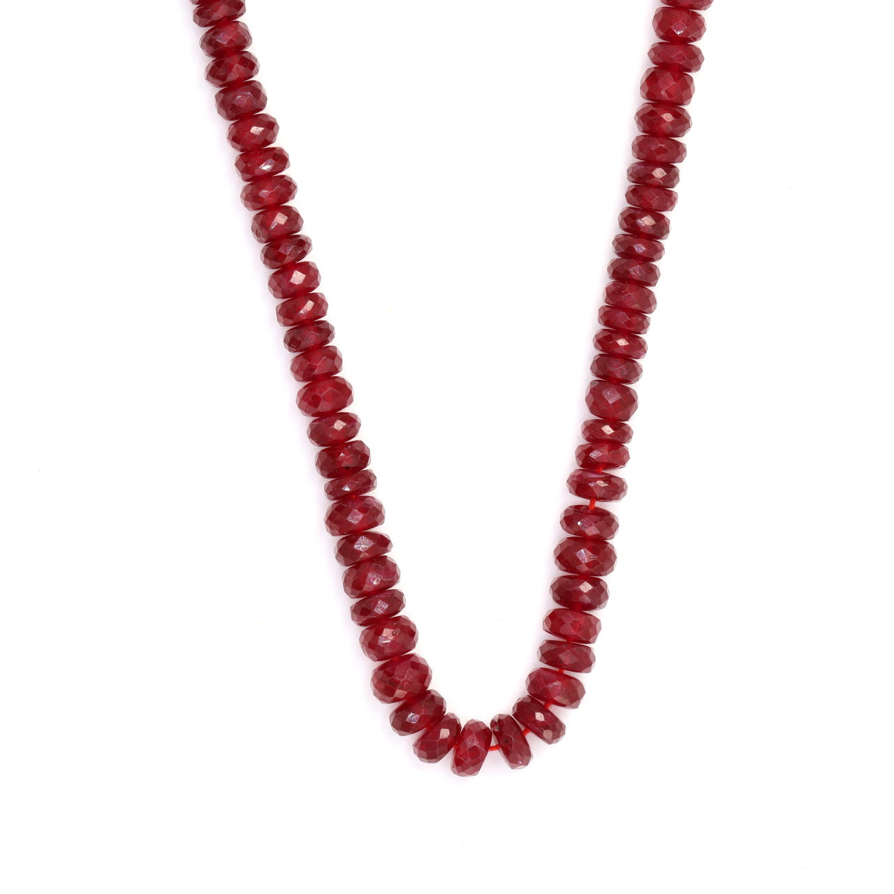 AAA Red Ruby 4mm - 5.5mm Hand Faceted Rondelles Bead Strand