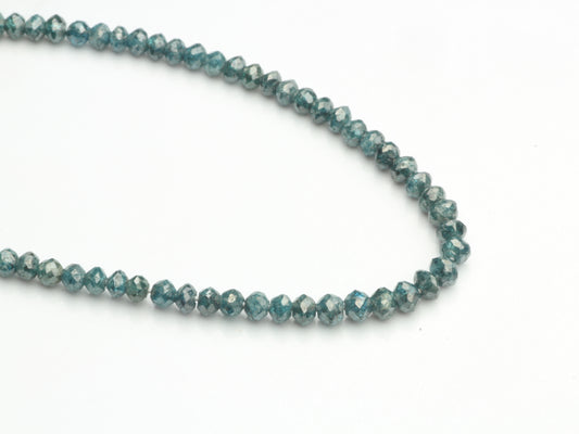 Blue Diamond 2.1mm Faceted Rondelles