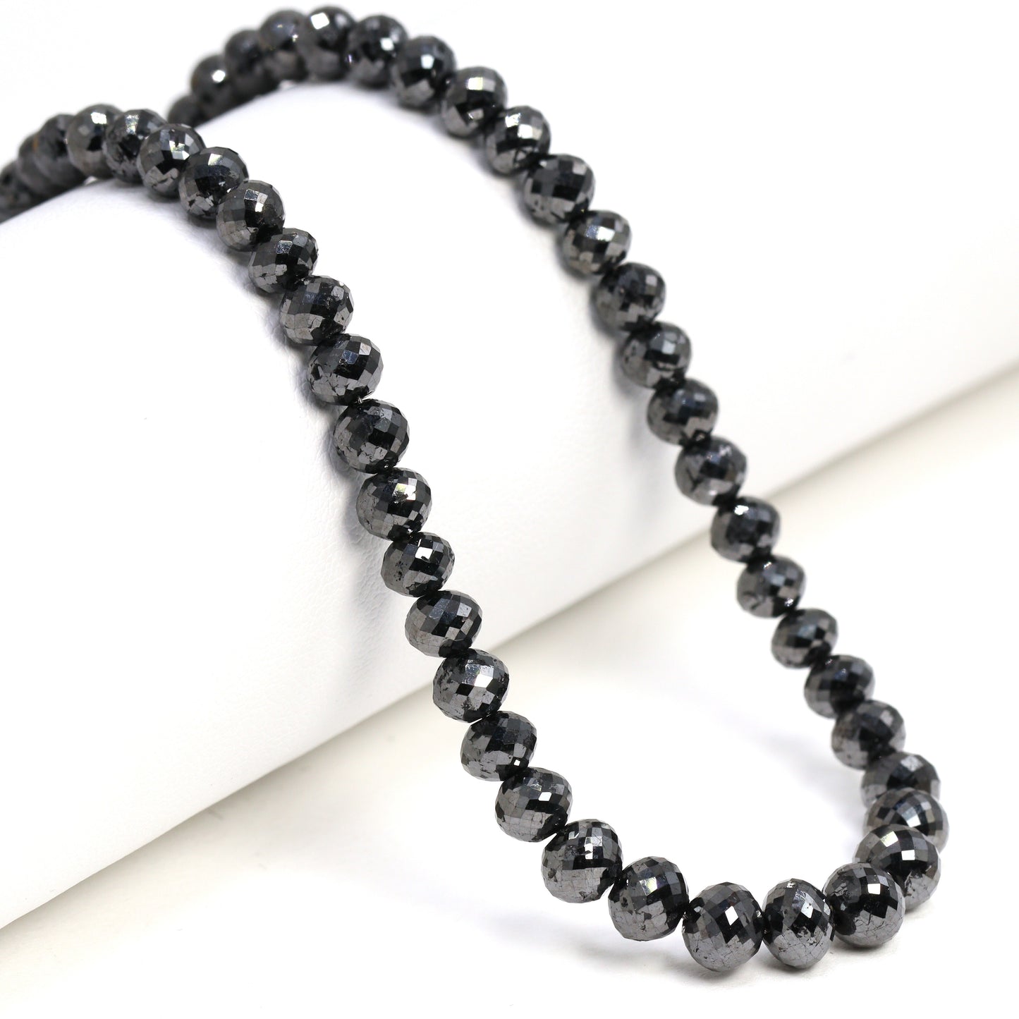 Black Diamond 4.5mm - 5.5mm Faceted Rondelles Bead Strand
