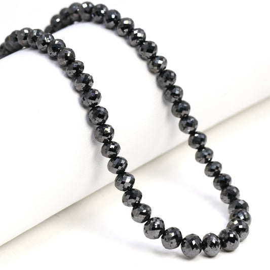 Black Diamond 4.5mm - 5.5mm Faceted Rondelles Bead Strand