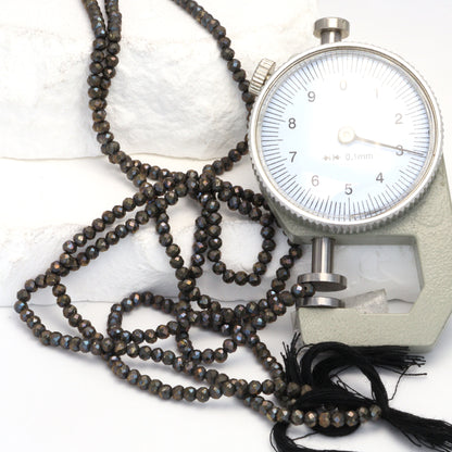 Natural Bronze Pyrite 3mm Faceted Rondelles