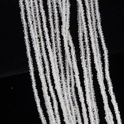 AA Blue Rainbow Moonstone 2mm Faceted Rondelles
