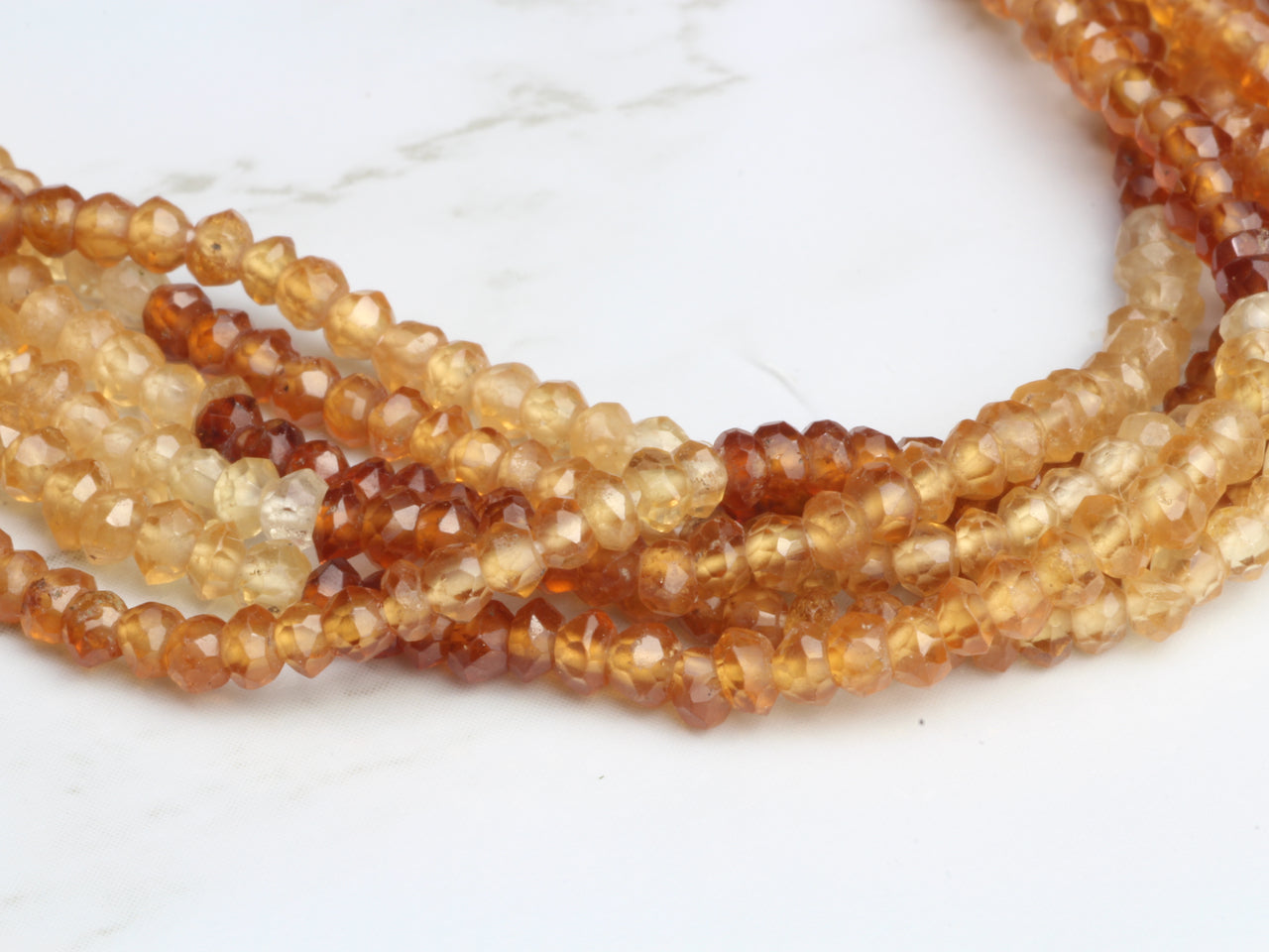 Ombre Hessonite Garnet 2.5mm Faceted Rondelles