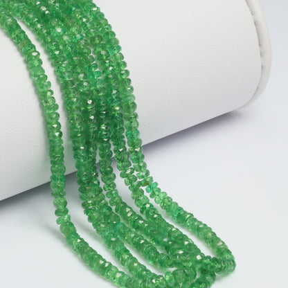 Green Tsavorite 3mm Faceted Rondelles