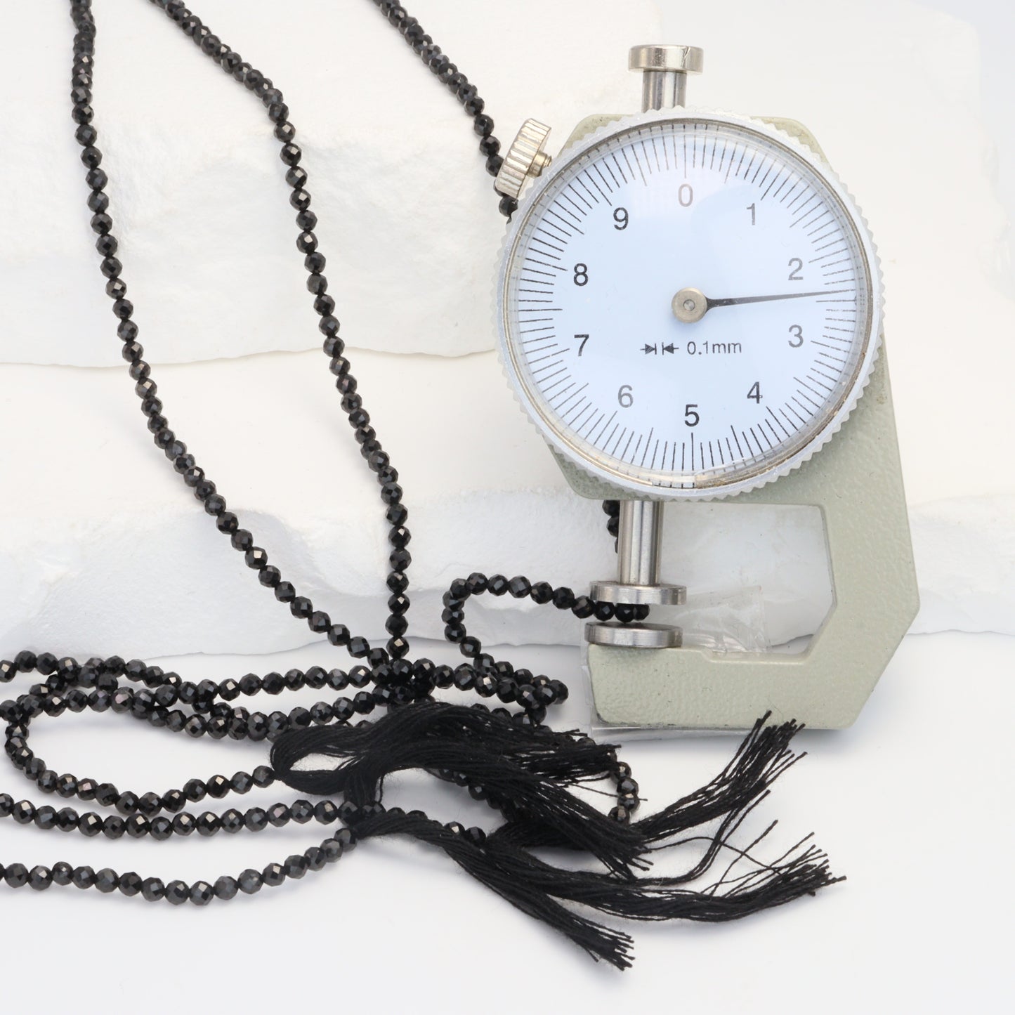 Black Spinel 2.5mm Faceted Rounds Bead Strand