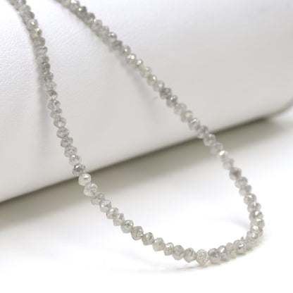Gray Diamond 1.5mm - 3mm Hand Faceted Rondelles Bead Strand