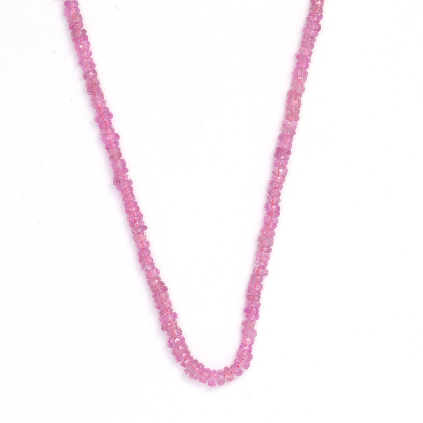 Pink Sapphire 2.5mm - 3.2mm Hand Faceted Rondelles Bead Strand
