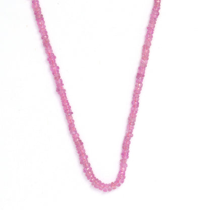 Pink Sapphire 2.5mm - 3.2mm Hand Faceted Rondelles Bead Strand