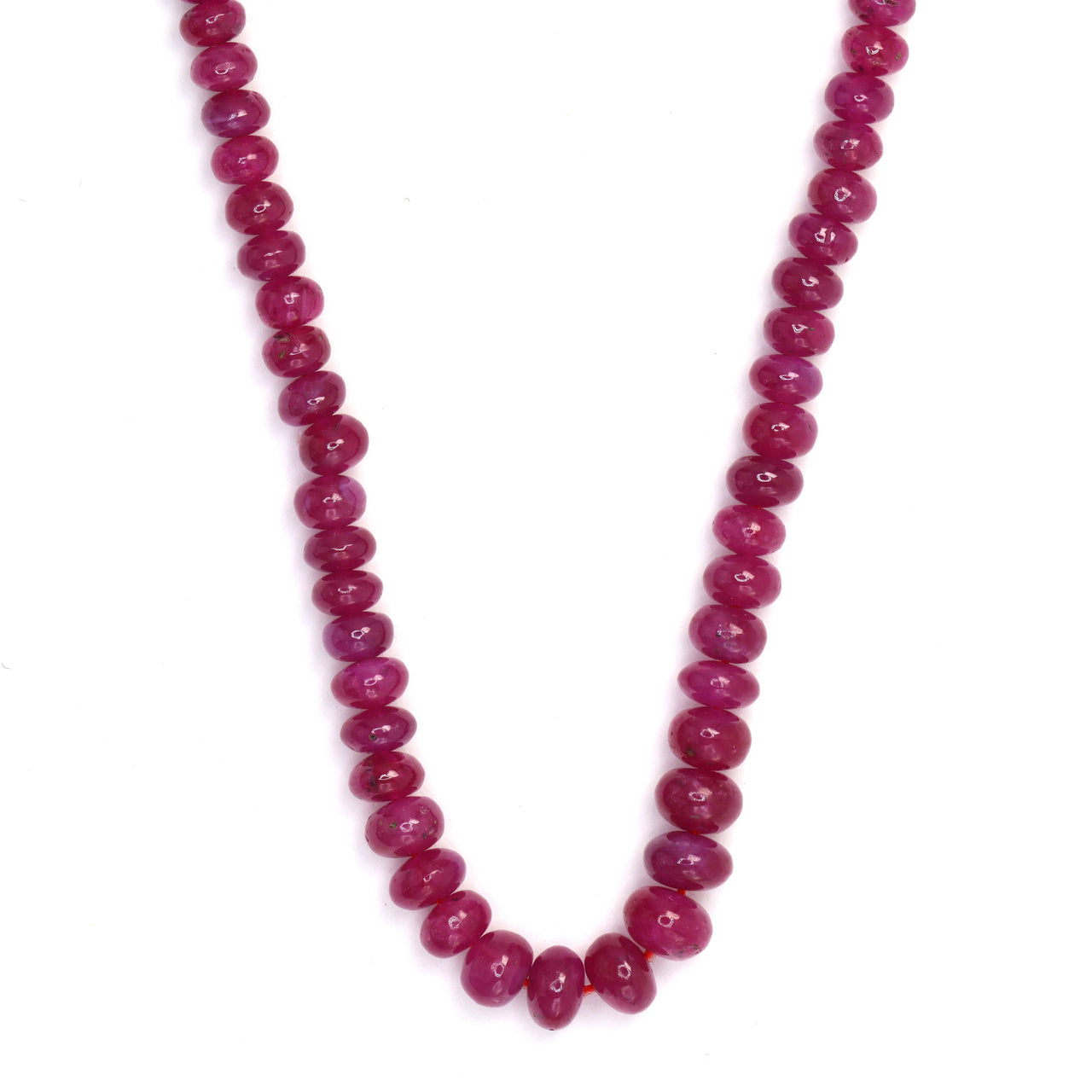 Pink Sapphire 4mm - 6mm Smooth Rondelles Bead Strand