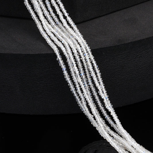 AA Blue Rainbow Moonstone 2mm Faceted Rondelles