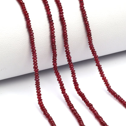 Red Ruby 2mm - 2.2mm Smooth Rondelles Bead Strand