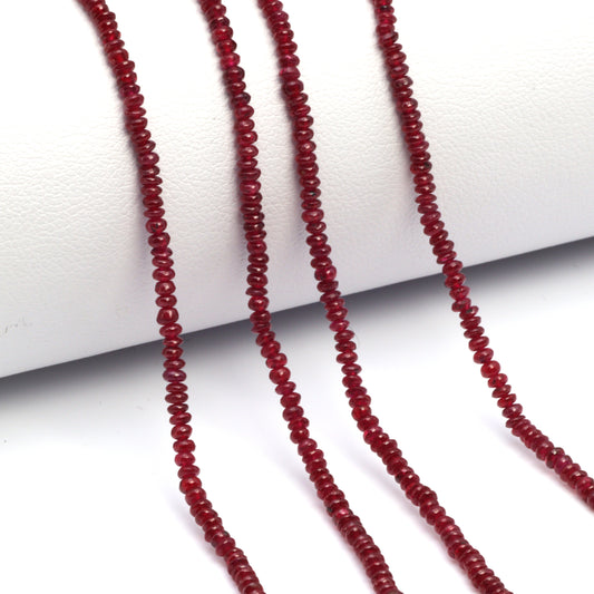 Red Ruby 2mm - 2.2mm Smooth Rondelles Bead Strand