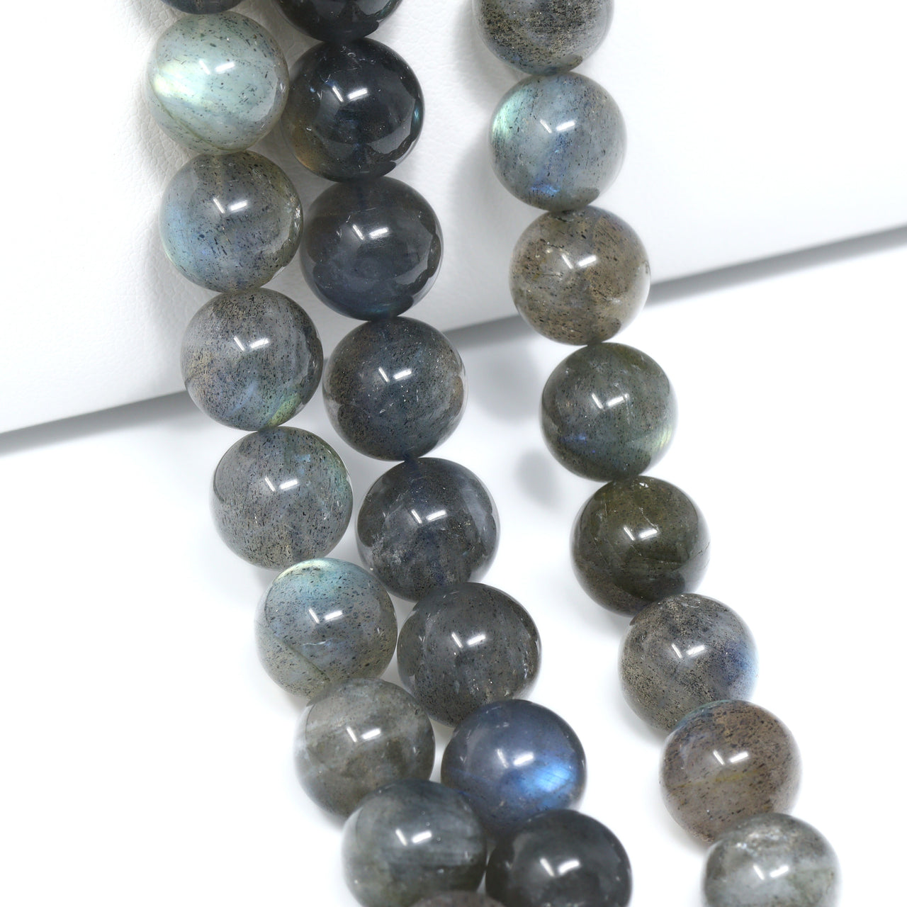 Blue Labradorite 10mm Smooth Rounds Bead Strand