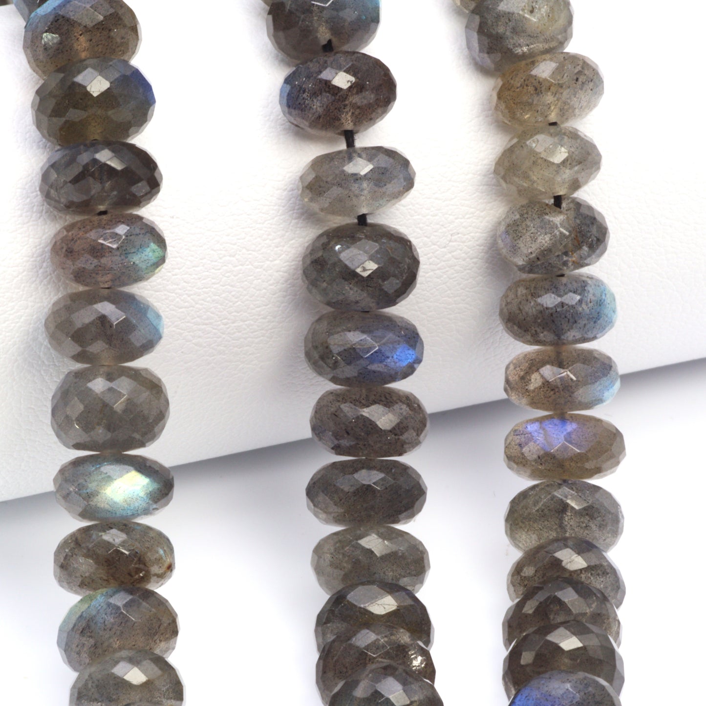 AAA Blue Labradorite 9mm Faceted Rondelles Bead Strand
