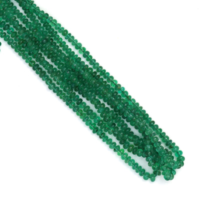 Green Emerald 2.5mm - 3.0mm Smooth Rondelles Bead Strand