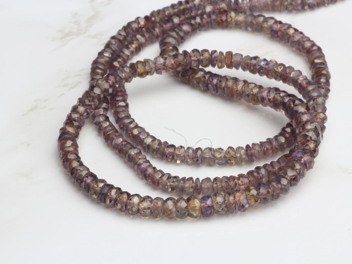 Green Brown Sapphire 3mm Faceted Rondelles