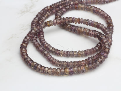 Green Brown Sapphire 3mm Faceted Rondelles