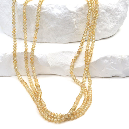 Yellow Zircon 2.5mm Faceted Rondelles