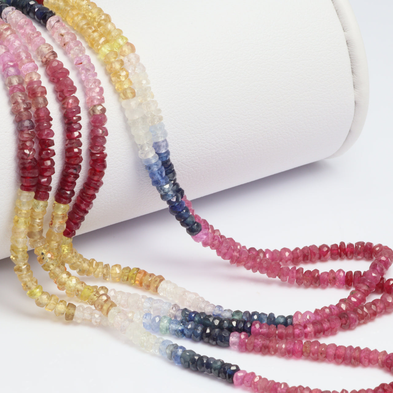 Multi Sapphire 3mm Faceted Rondelles